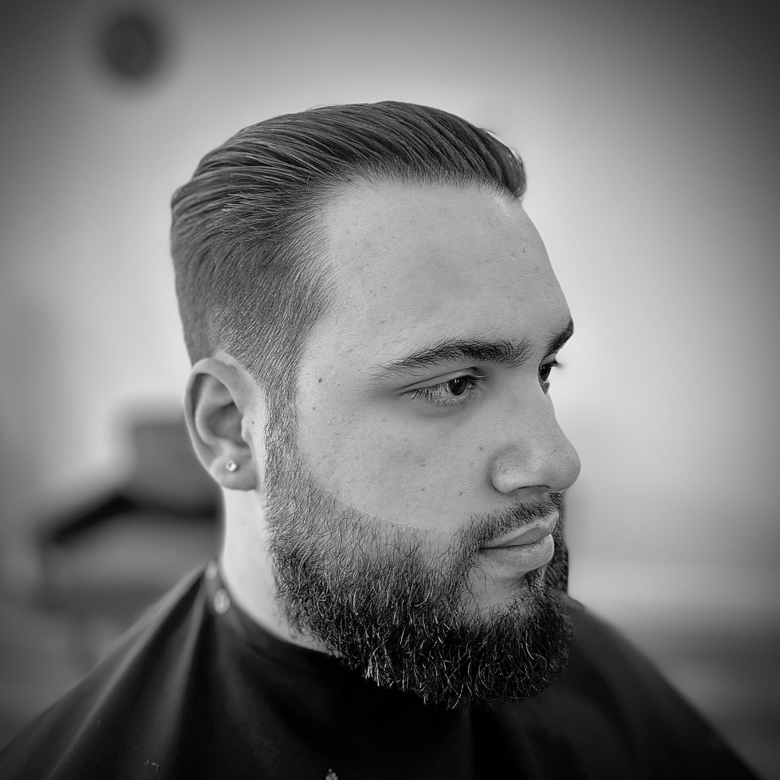 #3 Fade Slick Back Beard Lineup - Hair State of Mind