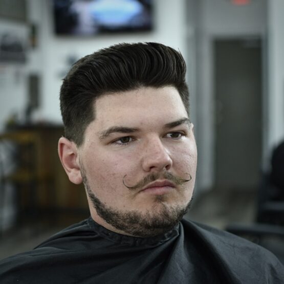 Faded Pompadour – Styled Men’s Haircut Brick NJ