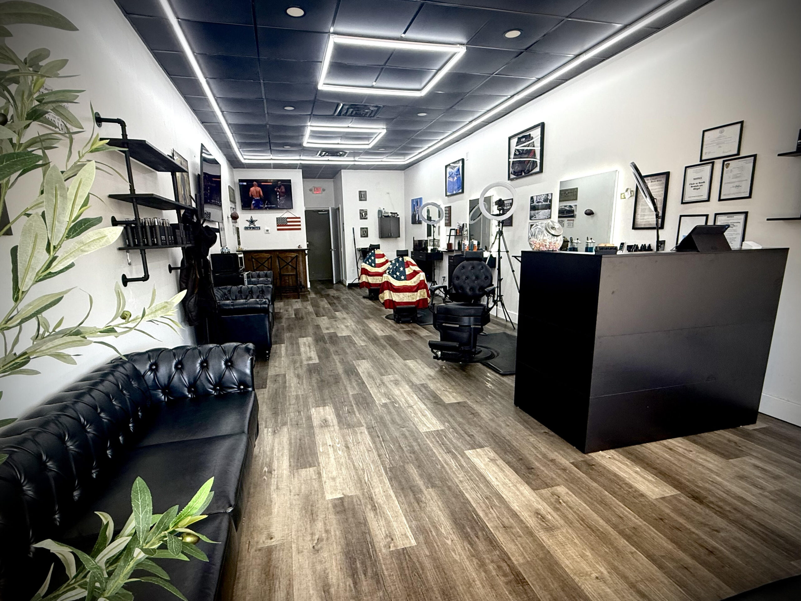 Barber shop interior in Brick New Jersey